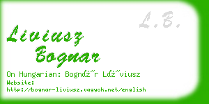 liviusz bognar business card